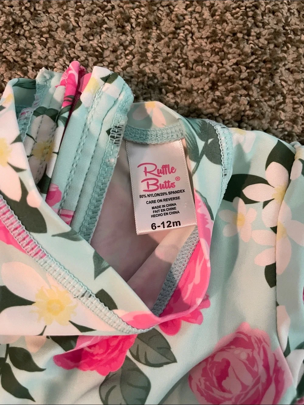 Ruffl Butts Baby Girls’ Floral Long Sleeve Swimsuit